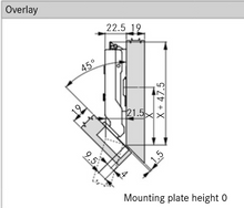 Tiomos Soft-Close Hinge, Screw-On (-45°A)