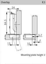 Tiomos Self-Close Hinge, Screw-On 110°