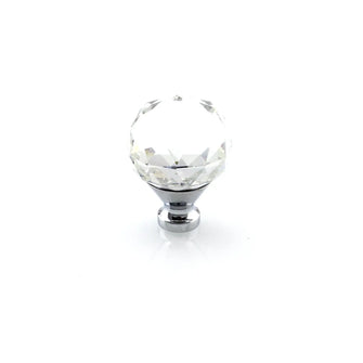 63 Series - Full Round Diamond Cut Clear Crystal Knob